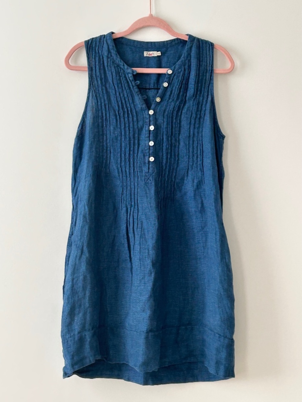 Faherty 100% Linen Blue Isha Dress